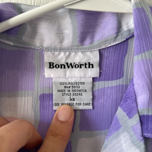 BonWorth Purple Button Up - Picture 2 of 3